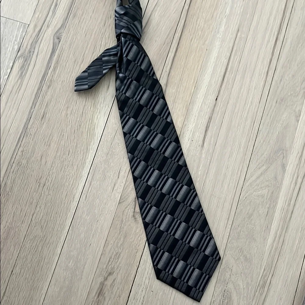 Black and Gray Striped Tie